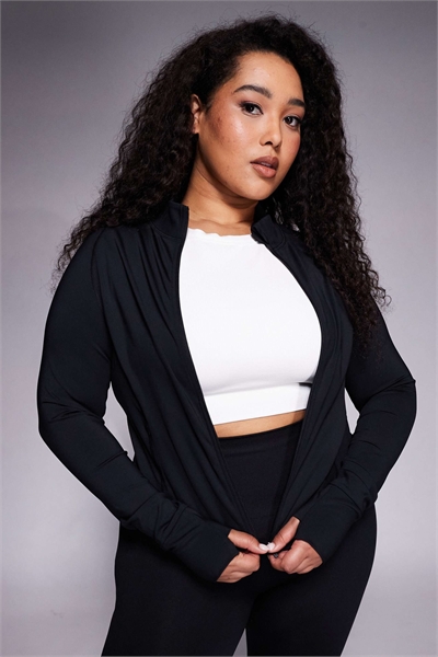 Куртка с длинными рукавами на молнии и скульптурным изображением кривой артикул 146700323