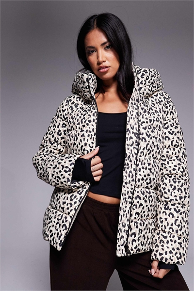 Пуховик Olivio свободного кроя с леопардовым принтом артикул 149963391