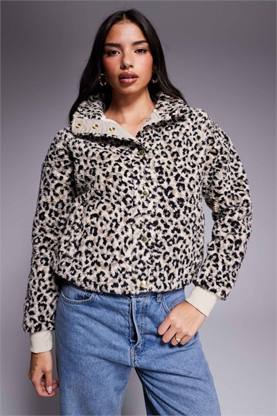 Флисовая куртка Harley с леопардовым принтом артикул 149963421