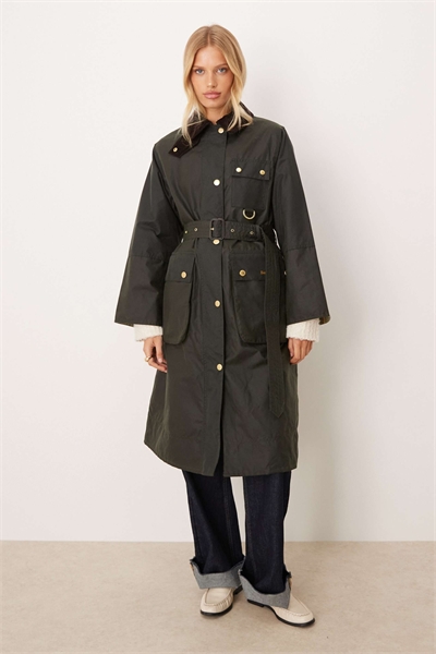 Длинная восковая куртка Milda зеленого цвета артикул 149963332