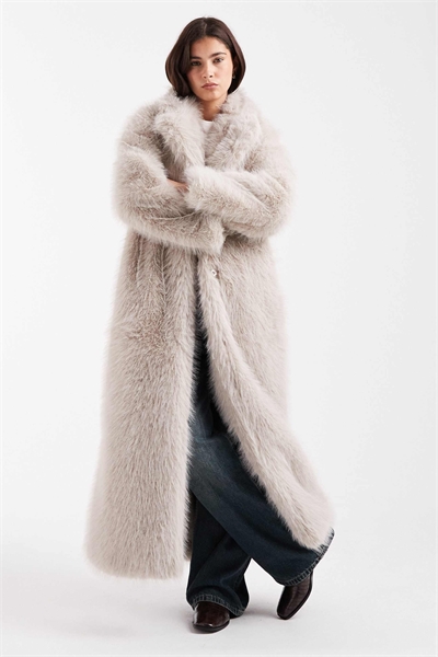 Макси-пальто из искусственного меха премиум-класса артикул 150832071