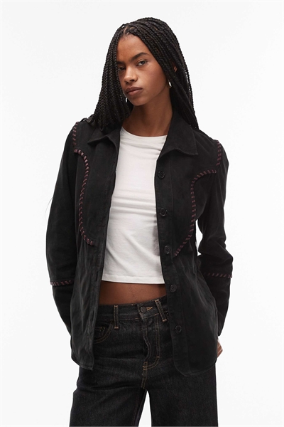 Куртка в стиле бохо с бахромой из замши артикул 147554706