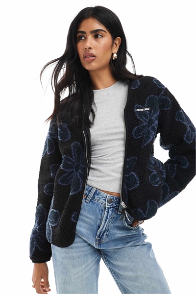 Куртка из шерпы с V-образным вырезом и застежкой-молнией артикул 149158164