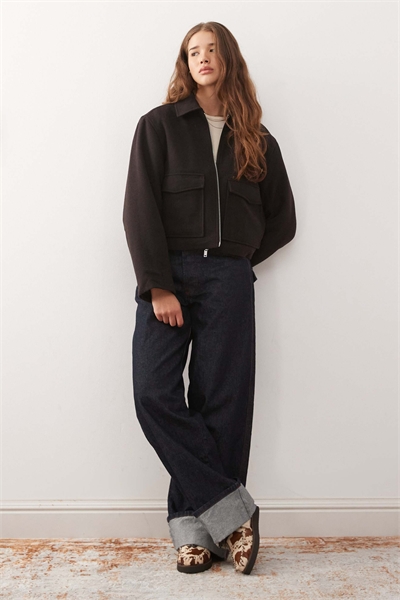 Куртка с коротким воротником из шерсти артикул 150669917