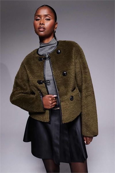 Дуффл-кот с пуговицами типа «Борг» артикул 152832951