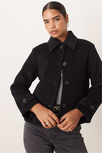 Короткий пиджак на пуговицах из смешанной шерсти артикул 152002175