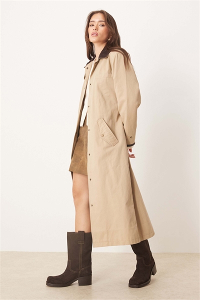 Макси-тренч из вощеного хлопка артикул 149142453