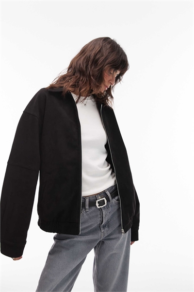 Бомбер из искусственной замши свободного кроя артикул 148660892