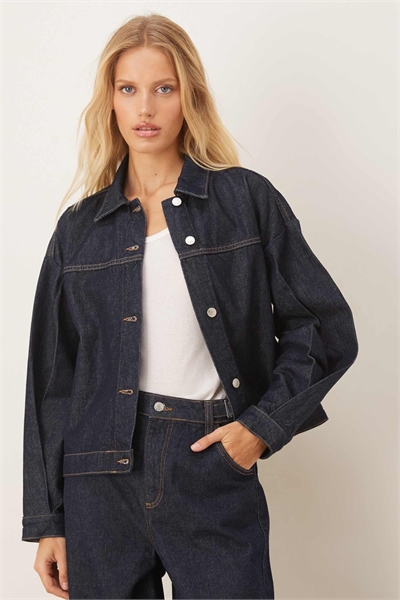 Джинсовая куртка прямого кроя со складкой сзади артикул 150663034