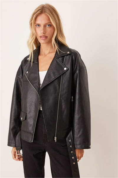 Куртка-косуха из искусственной кожи артикул 151257053