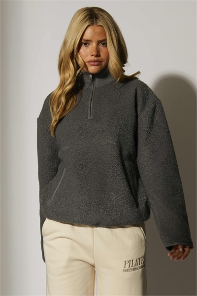 Свитшот с флисовой подкладкой и застежкой-молнией на 1/4 артикул 151319152