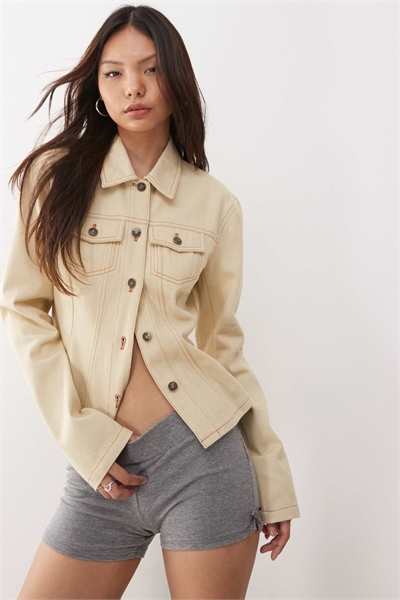 Джинсовая куртка Rider с застежкой-ремешком, цвет экрю артикул 143961669