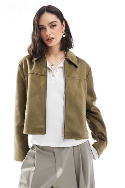 Куртка с воротником из искусственной замши артикул 140624233