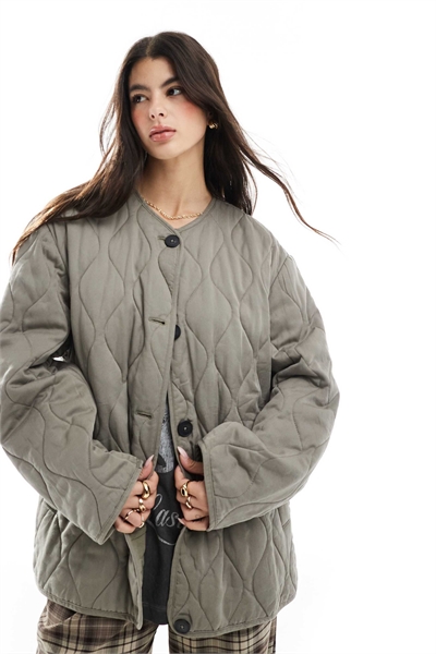 Стеганая куртка без воротника «Дельфин» артикул 138908361