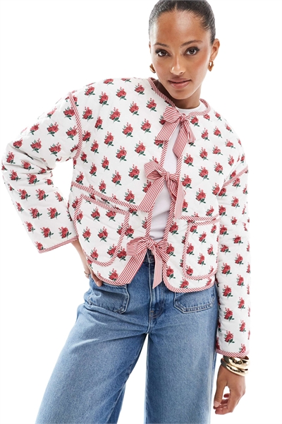 Эксклюзивная двусторонняя куртка с стеганым воротником-бабочкой артикул 139988791