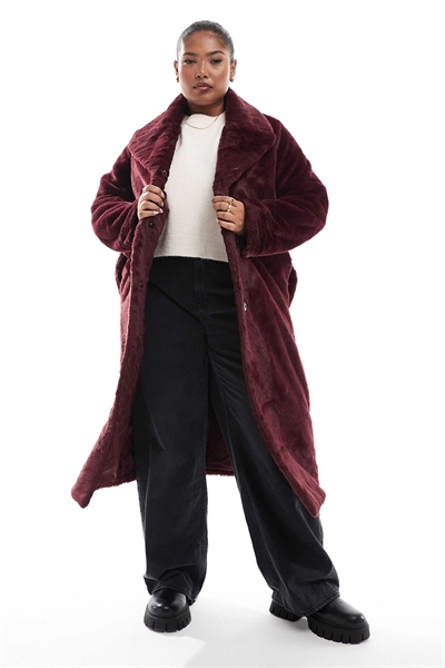 Макси-пальто из искусственного меха артикул 139011698