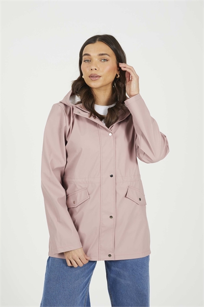 Дождевик с капюшоном бледно-розового цвета артикул 153059436