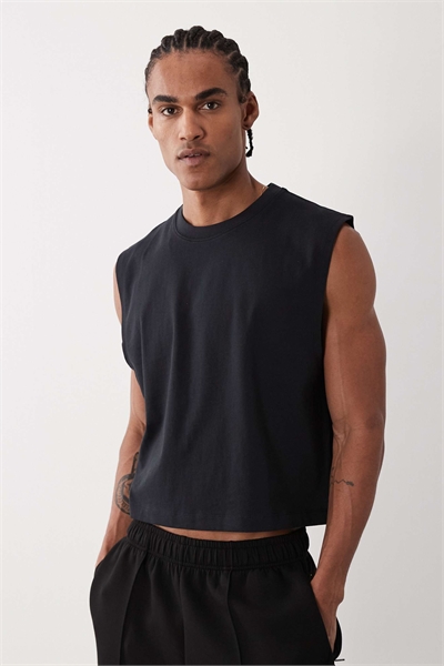 Короткий майка из хлопка с эффектом быстрого высыхания артикул 153401651