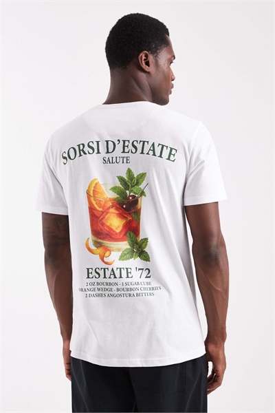 Короткий рукав коктейльная футболка с принтом белого цвета артикул 150971133