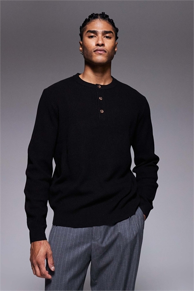 Трикотажная рубашка с длинными рукавами и ребристой отделкой артикул 149655798