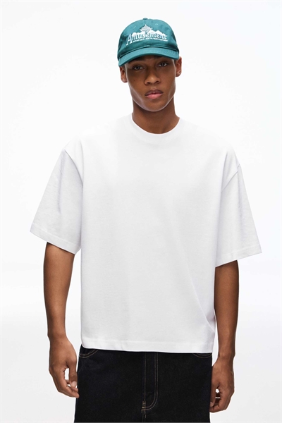 Футболка прямого кроя с короткими рукавами артикул 155224848