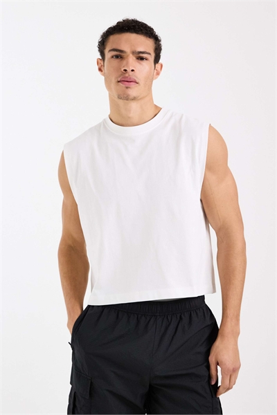 Короткий майка из хлопка с эффектом быстрого высыхания артикул 153401962