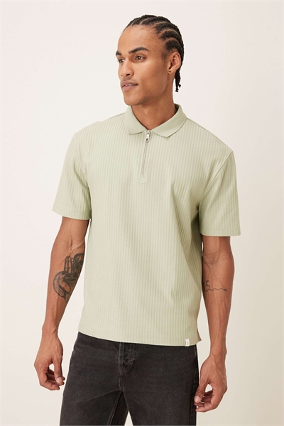 Рубашка-поло Dobson с коротким рукавом, застежкой на 1/4 длины и логотипом, светло-зеленого цвета артикул 154833184