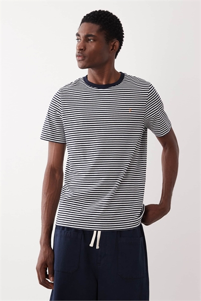 Футболка с коротким рукавом и логотипом Castle в темно-синей и белой полоске артикул 154833178