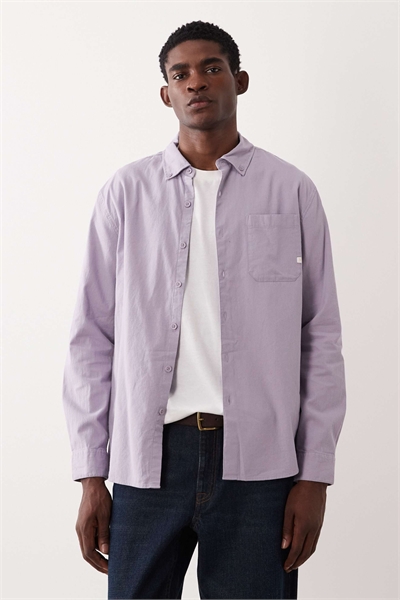 Рубашка с длинными рукавами и логотипом Netherton из вельвета лилового цвета артикул 154833210