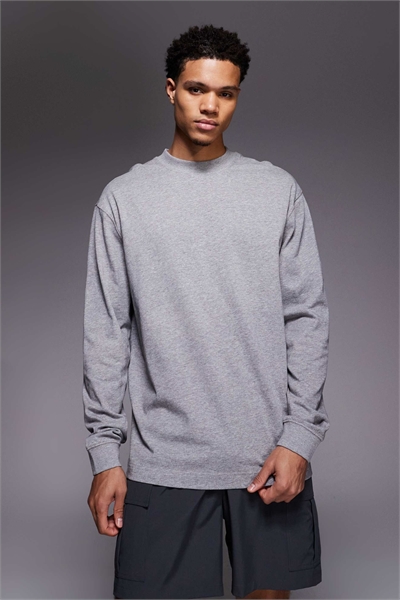 Хлопковая футболка с длинным рукавом и быстрой сушкой, с логотипом Icon, серого цвета артикул 152011323