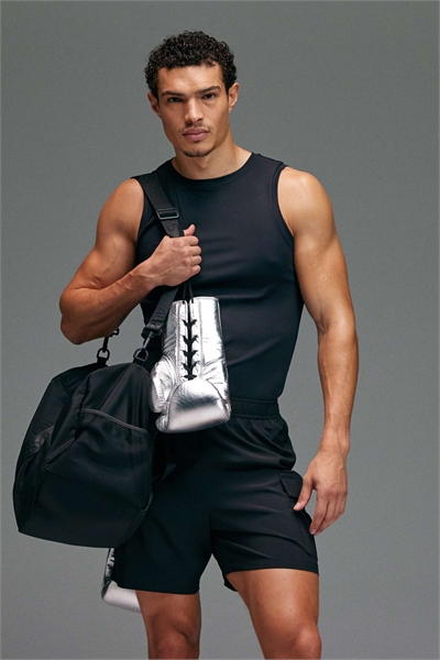 Тренировочная майка облегающего кроя из быстросохнущего материала с ребристой текстурой артикул 151097037