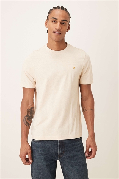 Футболка Danny с коротким рукавом и логотипом, бежевого цвета, прямой крой артикул 154833172