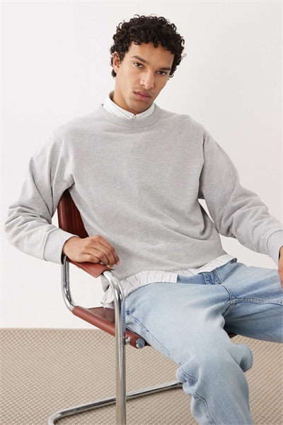 Свитшот из 100% хлопка в винтажном стиле, серый цвет артикул 150597495