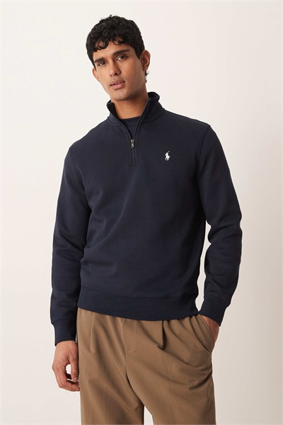 Свитшот с логотипом, из двойного трикотажа, с четвертью молнии артикул 154008481