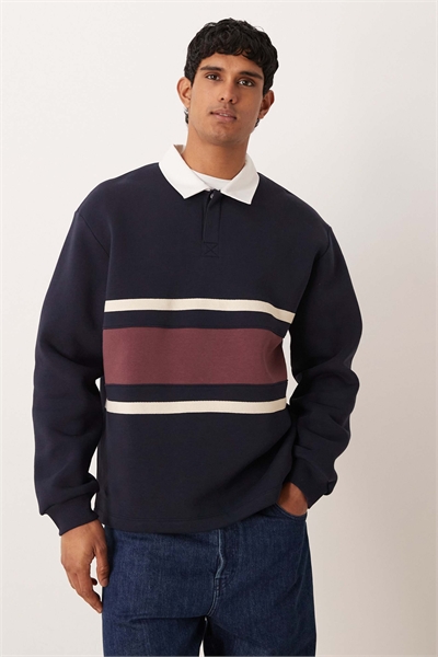 Свободная толстовка в стиле регби-поло с вставками артикул 152354316