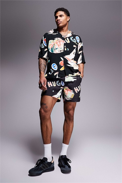 Плавки Calala с логотипом в виде листьев, черного цвета CO-ORD артикул 140659486