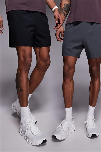 Шорты Icon 5 дюймов для тренировок с быстрым высыханием и карманами на молнии, 2 штуки в комплекте, черного и темно-серого цвета артикул 153149142