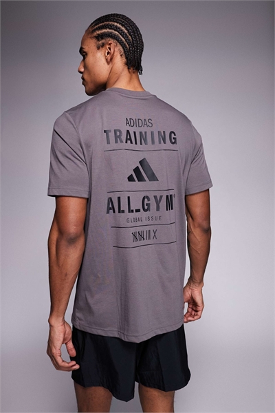 Футболка Adidas Training с принтом на спине, цвет угольно-серый артикул 150008480