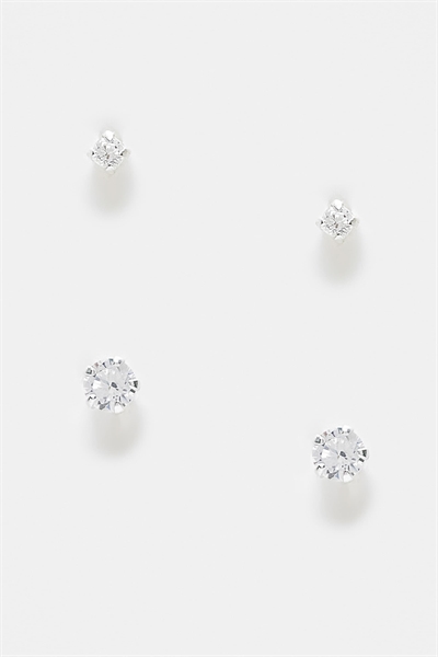 Набор из 2-х сережек-гвоздиков с кристаллами артикул 139106972