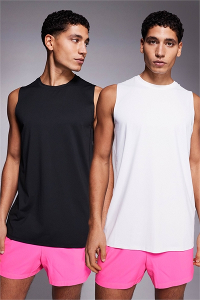 2-х пакетная упаковка быстросохнущих тренировочных майок Icon из сетчатого материала, черного и белого цвета артикул 151739082