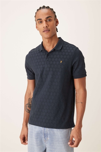 Рубашка-поло с коротким рукавом и логотипом Horace, темно-синяя артикул 154833183