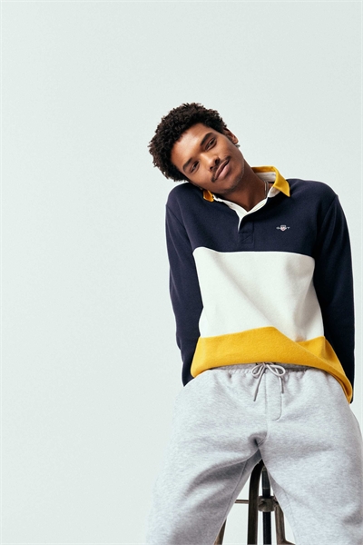 Тяжелая рубашка для регби с темно-синими полосками артикул 153055157