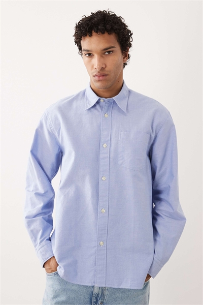 Рубашка с длинным рукавом из 100% хлопка, светло-голубого цвета артикул 150597515