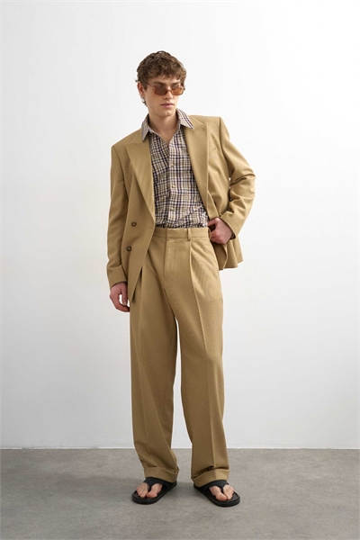 Брюки из твила свободного кроя артикул 150202394