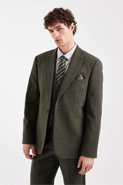 Пиджак из смешанной шерсти приталенного кроя артикул 150198571