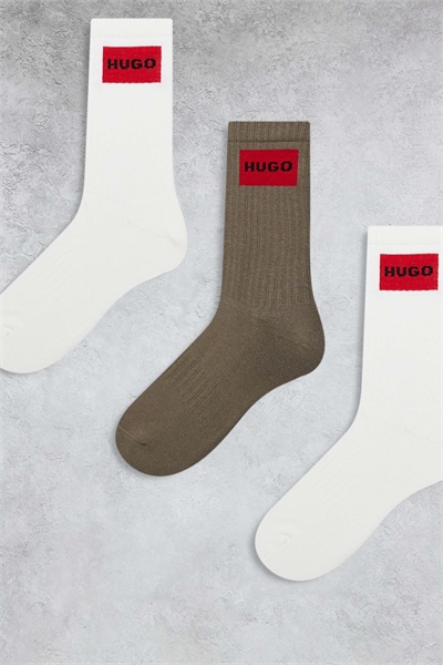 3 пары спортивных носков с логотипом на этикетке, серый/белый артикул 154630024