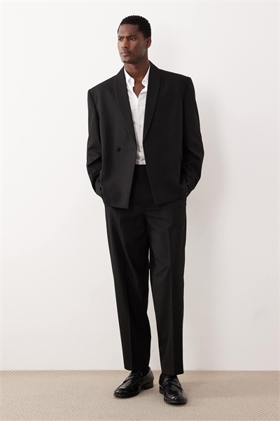 Брюки-оверсайз зауженного кроя с тональной металлической полоской артикул 148608900