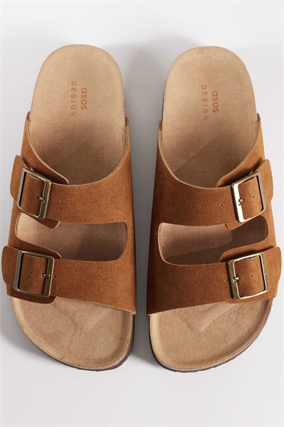 Сандалии на двух ремешках с пробковой подошвой артикул 154049365