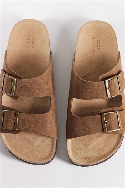 Сандалии на двух ремешках с пробковой подошвой артикул 154053749