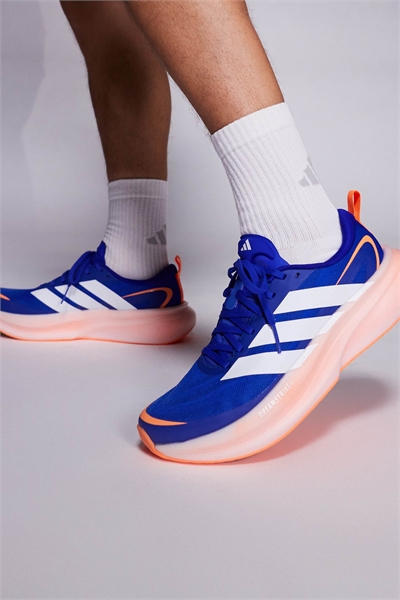 Кроссовки Adidas Running Supernova Glide синего и оранжевого цветов артикул 150040934